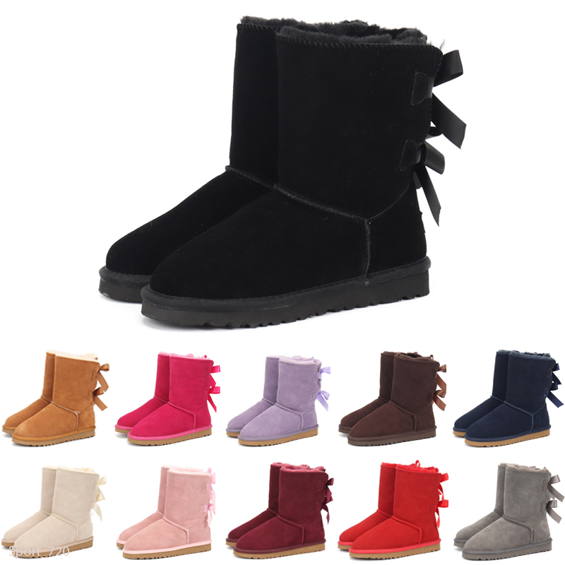 

Infant Australia Mini Button Classic Kids Snow Boots Chestnut New Born Baby Small girl boys Thick Warm Cotton-Padded Suede Buckle Flats, Color 1