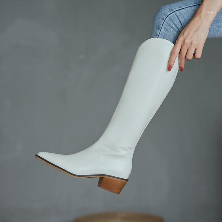 

White Patent Leather Women Long Knight Boots Pointed Toe Vintage Knee High Riding Bottes Side Zipper Square Heel Motorcyclr Bota1, Plush inside