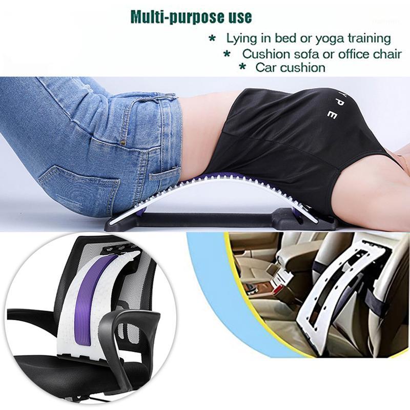 

1pc Back Stretch Equipment Massager Massageador Magic Stretcher Fitness Lumbar Support Relaxation Spine Pain Relief random color1, Green