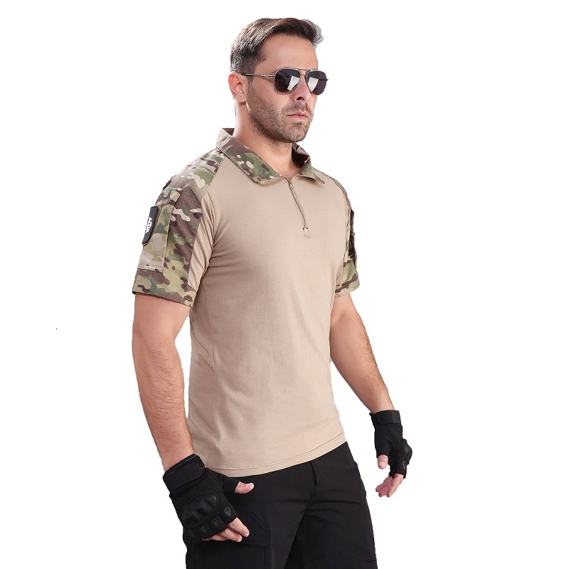 

2021 New Military Tshirt the Men of Summer Short Sleeve Camouflage Men's Shirts Airsoft Eua Force Battle Clothes Tactical T-shirt Sf3h, Black