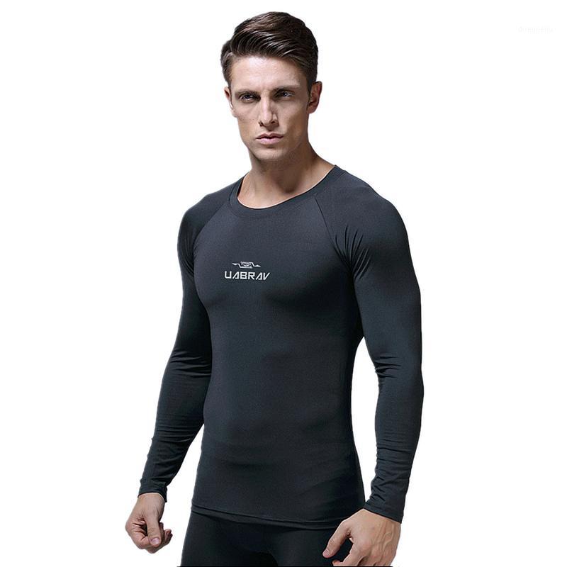 

Men Quick Dry Running T Shirt Sports Tops Professional Compression Long Sleeve Gym T-shirt Sportswear Training Jersey1, Black
