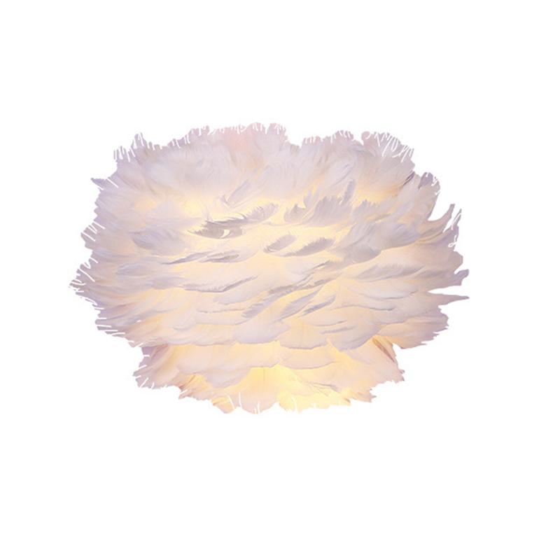 

E27 12W Hotel Home Decor Wedding European Style Bedroom Bedside Art Living Room TV Background Feather Lampshade LED Wall Light