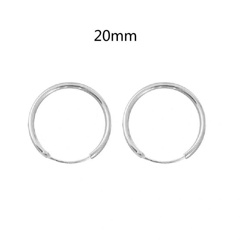 

10mm/12mm/14mm/16mm/18mm/20mm 925 Sterling Silver Colour Hinged Hoop Earring Round Thin Circle Sleepers Earrings