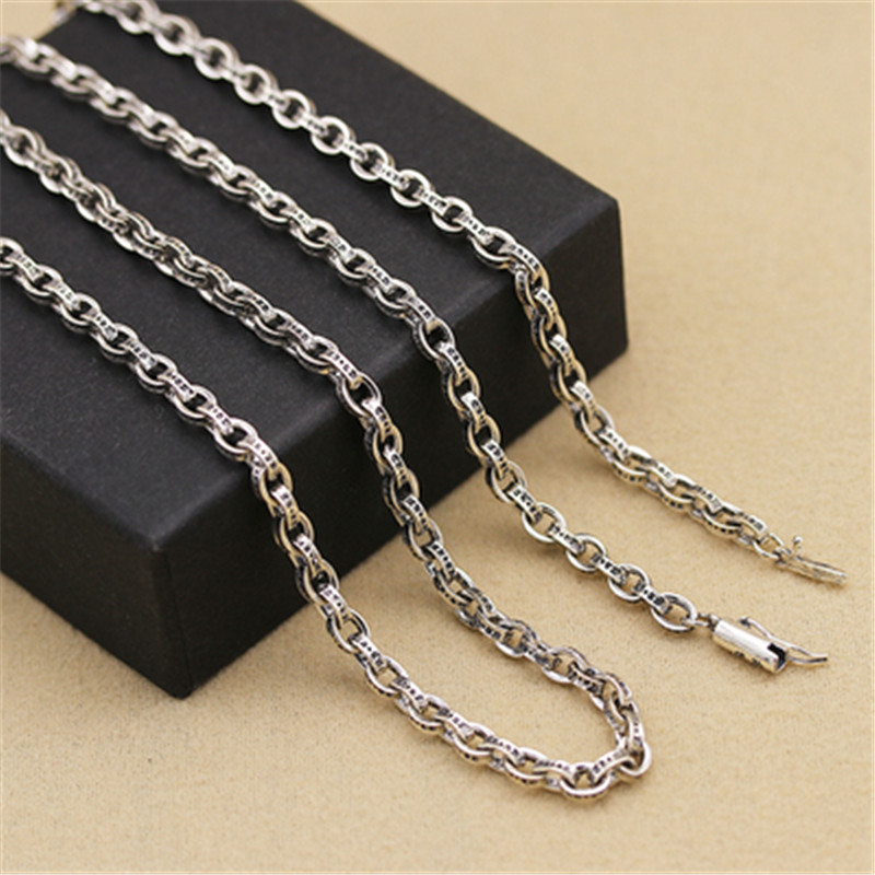 CH Cross Necklace Crow Star Retro Creative Long Fashion Brand Men and Women Lettering Sweater Chain S925 Sterling Silver