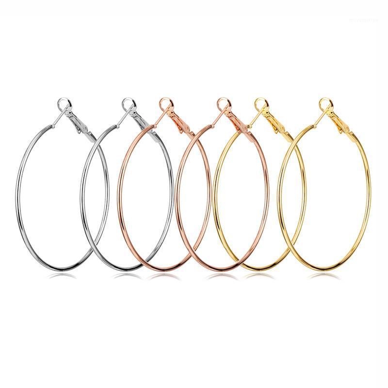 

15mm 25mm 50mm 60mm 70mm 100mm Golden Stainless Steel Circles Hoop Earrings For Women Girl Wedding Party Accessories Gift1