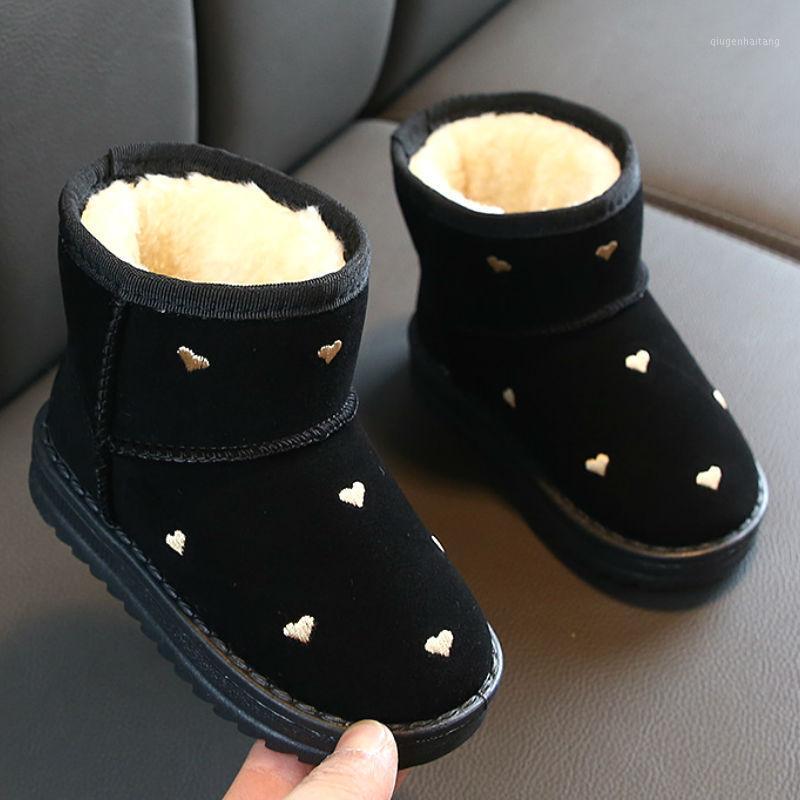 

New Winter Kids Shoes Girls Snow Boots Plush Warm Flock Leather Waterproof Outdoor Children Boot Student Fashion Boy Ankle Boot1, Black