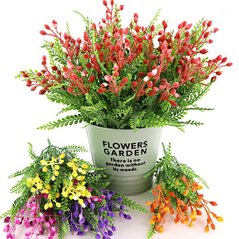 

1pc 7 Branch Artificial Berry Flowers Bouquet Artificial Fruit Plants Wedding Festival Party Home DIY Decorations Supplies1, Red