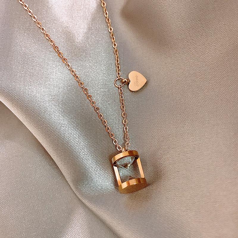 

Jewelry Rose Gold Stainless Steel Hourglass Love necklace