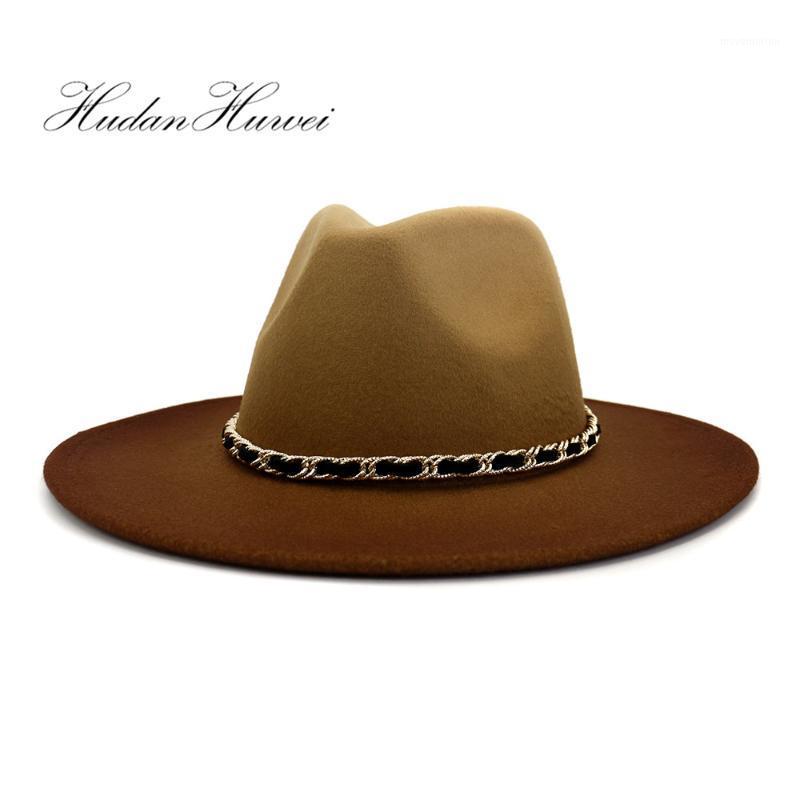 

2020 European American British Style Men's Women's Caps New Painting Jazz Woolen Hat Autumn Winter Fashion Broad-Brimmed Hat1, Green
