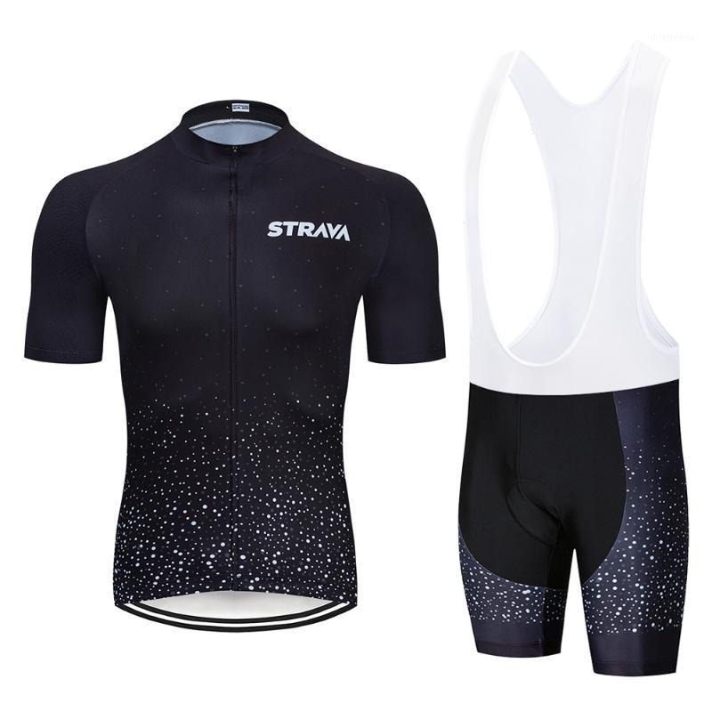 

2020 STRAVA black Summer Breathable Men Cycling Jersey Mtb Cycling Clothing Suit Bicycle Outdoor quick dry bicycle set1