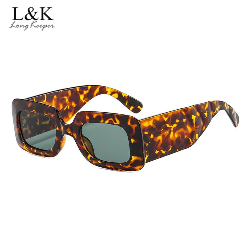 

Sunglasses LongKeeper Vintage Square Women Designer Thick Frame Sun Glasses Shades Ladies Retro Eyewear UV400