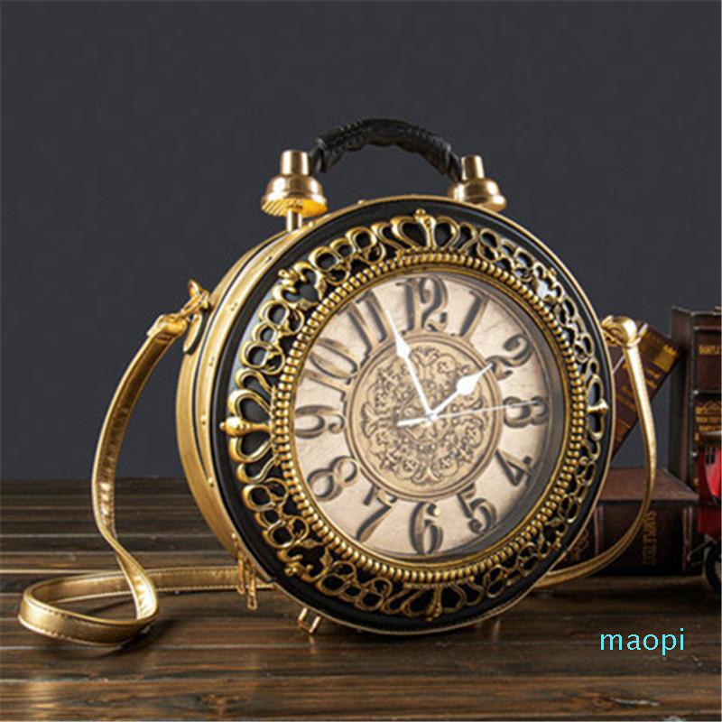 

Designer- Evening Bags Vintage Creative Clock Shape Handbags For Women Shoulder Walkable Crossbody Bag Handbag Ladies Purses, As pic