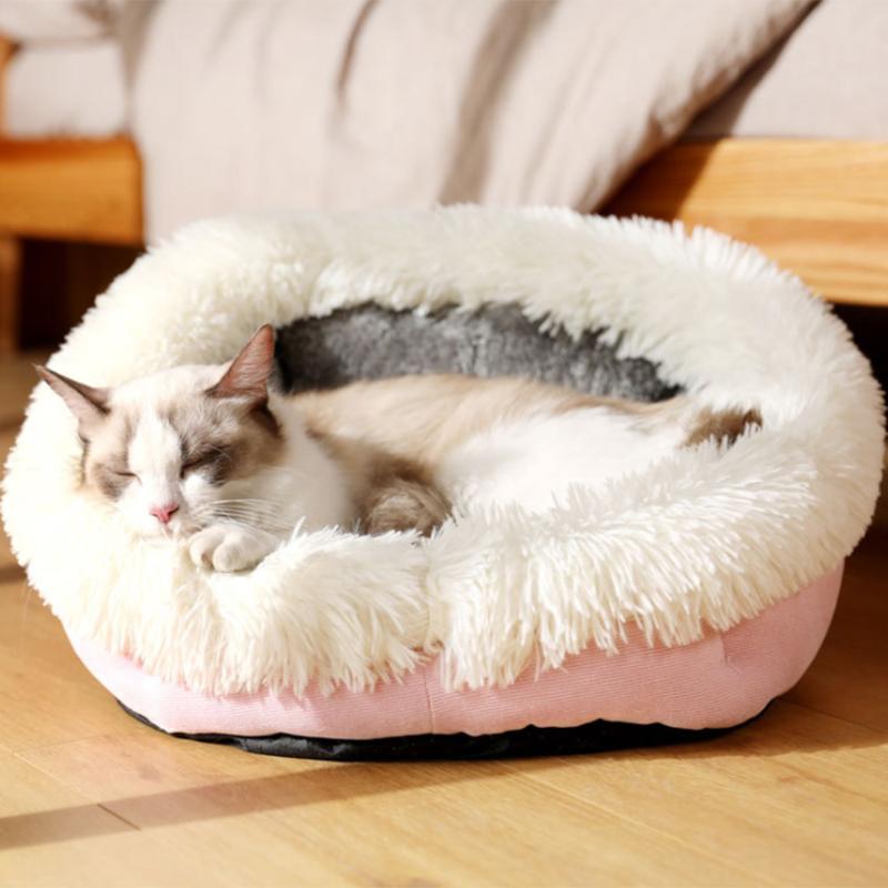 

Super Warm Pet Cat Bed Dog House Puppy Kennel Shelter Sleeping Bed Winter Soft Plush Nest, Blue