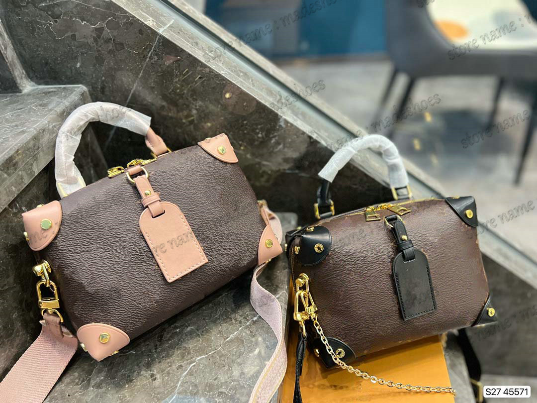 

PETITE MALLE SOUPLE Trunk Chain Womens Designer Luxurys Bag Embossed Monograms Leather Cross Body Vestiaire Handbag Handle Bag M45571 M45531