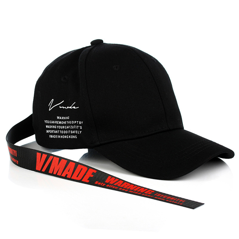 

Branded VIMADE warning Long ribbon men's baseball cap women Letter Snapback trucker Cap men Adult Hip Hop Dad Hat Bone GarrosX1016, Childblack