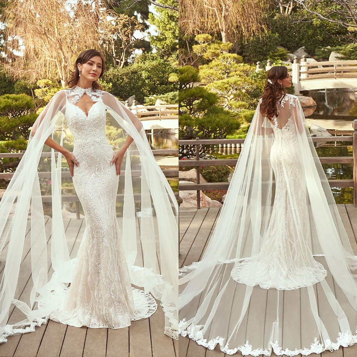 

2021 Wedding Dresses with Wrap Sexy V Neck Lace Appliques Mermaid Bridal Gowns Custom Made Backless Sweep Train Wedding Dress, Ivory