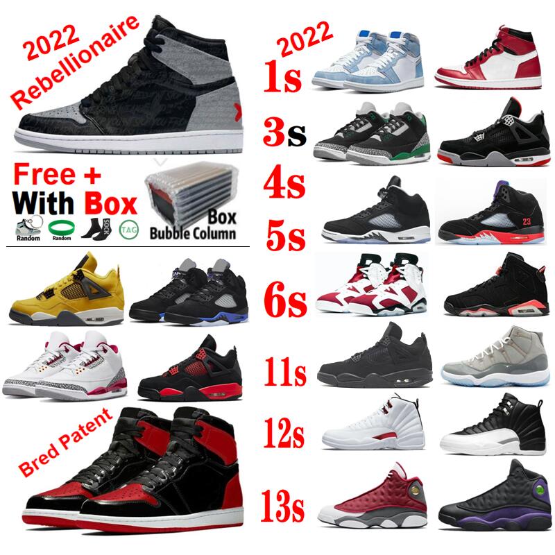 

Rebellionaire 1s Basketball Shoes Racer Blue 5s Cardinal Red Patent Bred 1 Playoffs 12s Dark Marina Cool grey 11s Lightning 4 White Oreo Flint Grey 13 With Box 2022 Men, Color-24