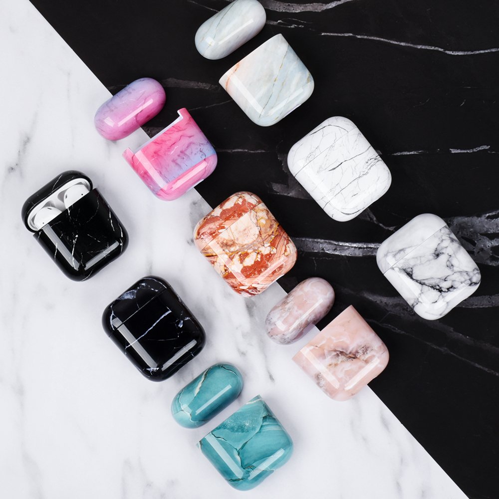 

Marble Pattern Cases For Original Apple Airpods 1 2 Earphone Case Cute Cover For Apple Airpods 2 Air Pods 1 Shell Sleeve Coque, Mix colors