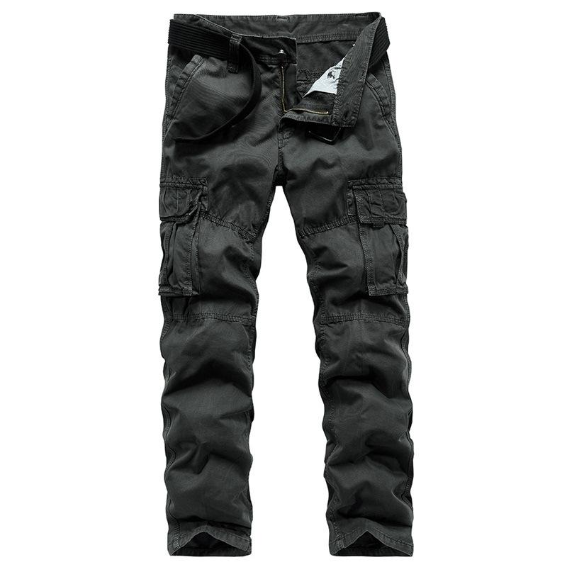 

New 2020 Men's Multi-pocket Overalls Cotton Casual Plus Size Trousers European And American Outdoor Sports Pants, Picture color 4