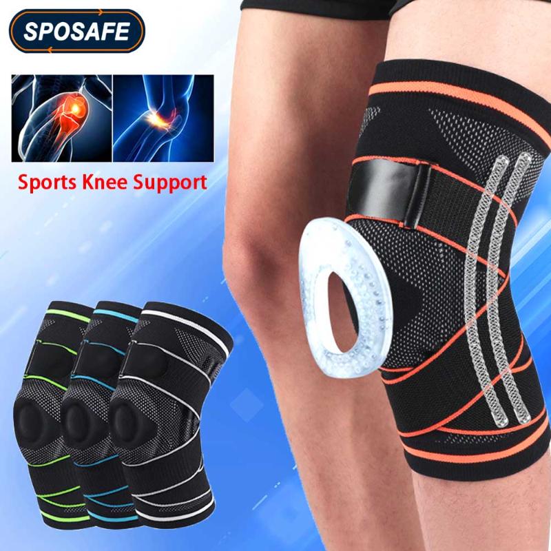 

1Pc Sports Knee Pads Knee Protector Compression Elastic Kneepad Support Fitness Gear Basketball Volleyball Muscle Joint Brace, Black blue