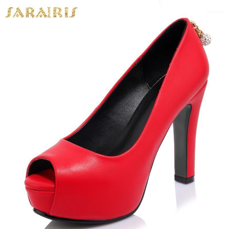 

Sarairis New Design Large Size 42 Platform Party Pumps Woman Shoes Peep Toe High Heels Concise Elegant Office Ladies Pumps1, White