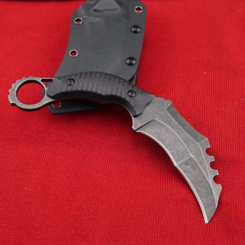 

New Porcupine Claw Knife A2 Steel Stone Wash 230 Black G10 High Hardness Outdoor Camping Survival self-defense tactical EDC Tool