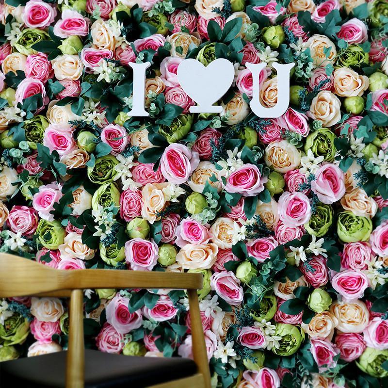 

40x60cm 1pcs flower wall panel silk rose artificial flowers wedding flower for wedding party backdrop decoration many colors1