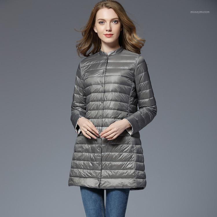 

2020 Ultra Light Down Jacket Women Long Autumn Winter Duck Down Coat Female Puffer Jacket Chaqueta Mujer 5030 KJ30751, Black