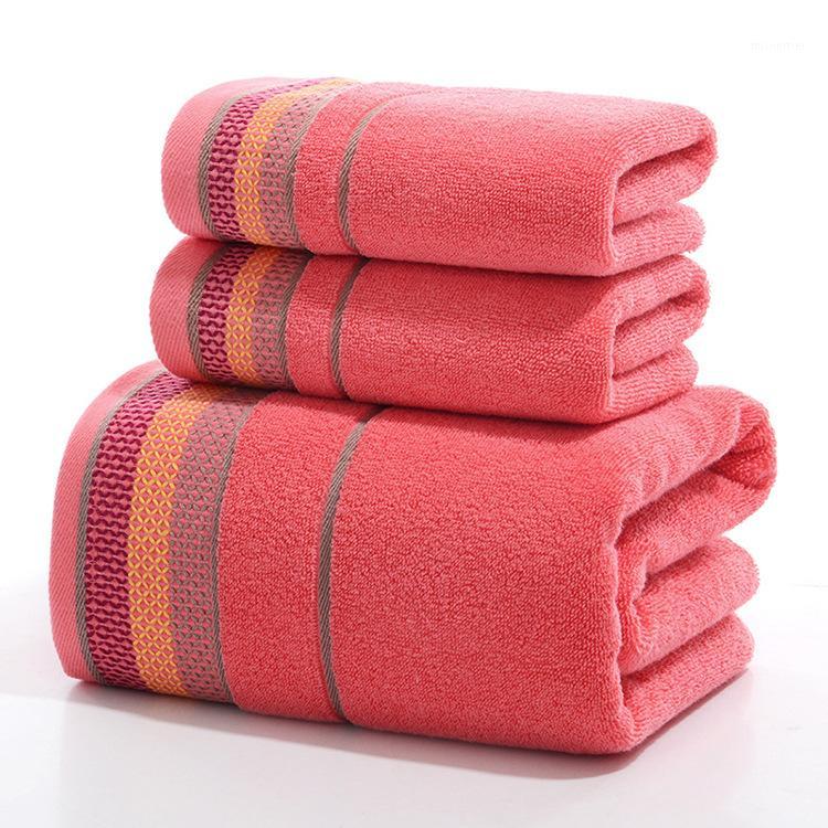

Red 2pcs/set 100% Cotton 1pc Face Towel and 1pc Bath towel Soft Wholesale Cotton Red Home and Hotel1
