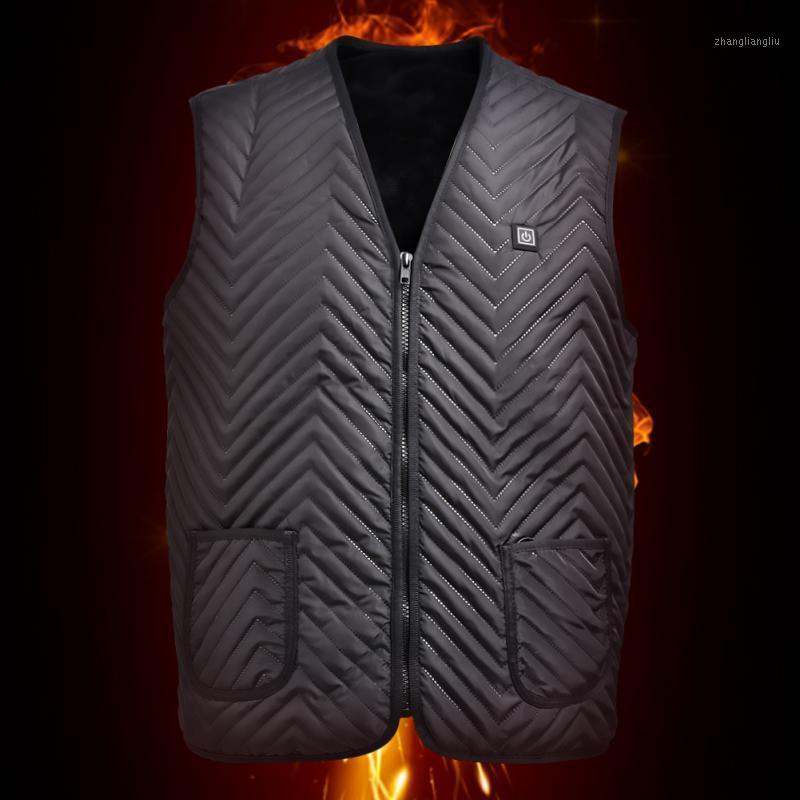 

2020 Heating Warm Vest Graphene Carbon Fiber USB Smart Washable Size Adjustable USB Charging Heated Clothing Hot Sale1, Black