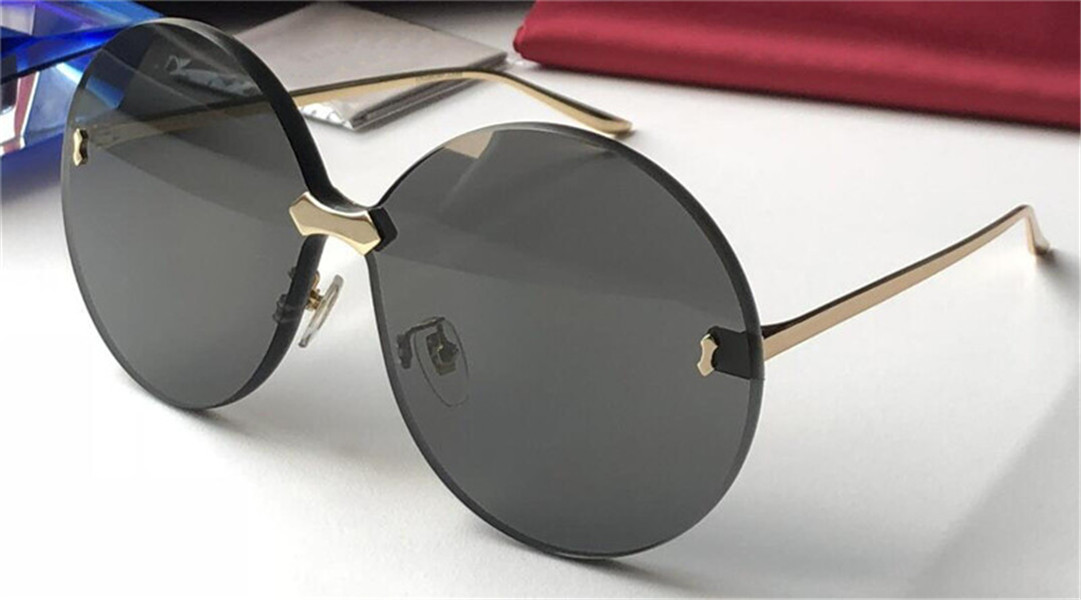 Wholesale new fashion design sunglasses 0353s retro round frameless popular avant-garde style top quality uv400 protection eyewear