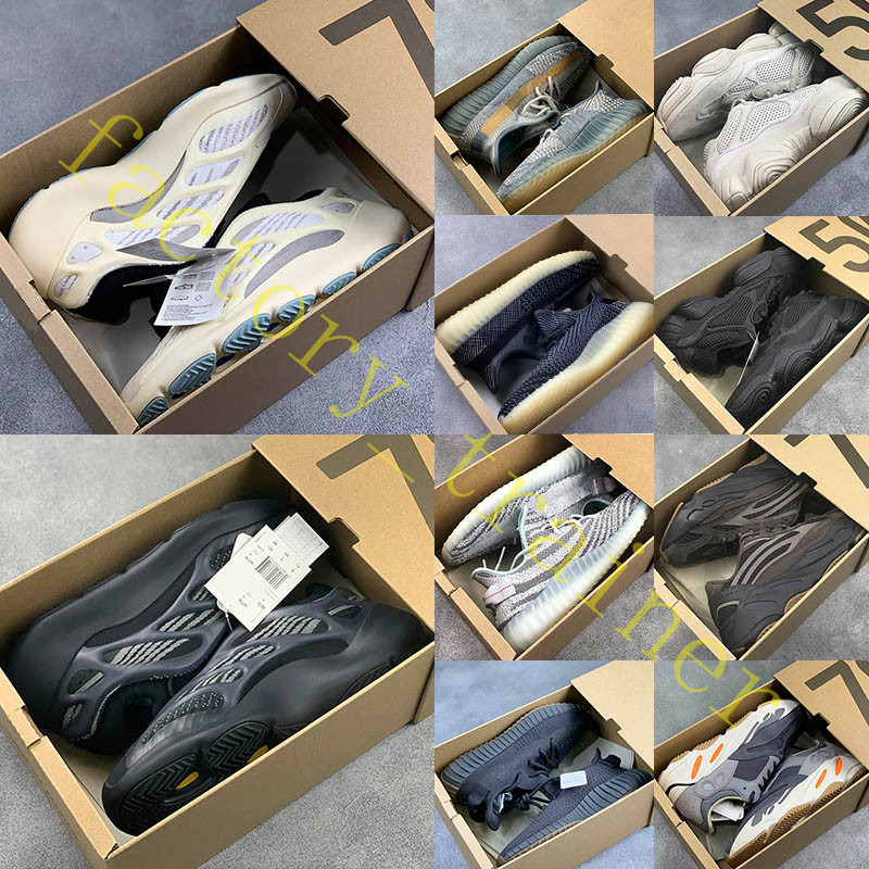 

With Box 700 v3 Arzareth Azael Alvah Carbon Static 500 Salt Blush v2 Cinder Black ABEZ Running Shoes Kanye West Mens Trainers Women Sneakers, 44 triple white