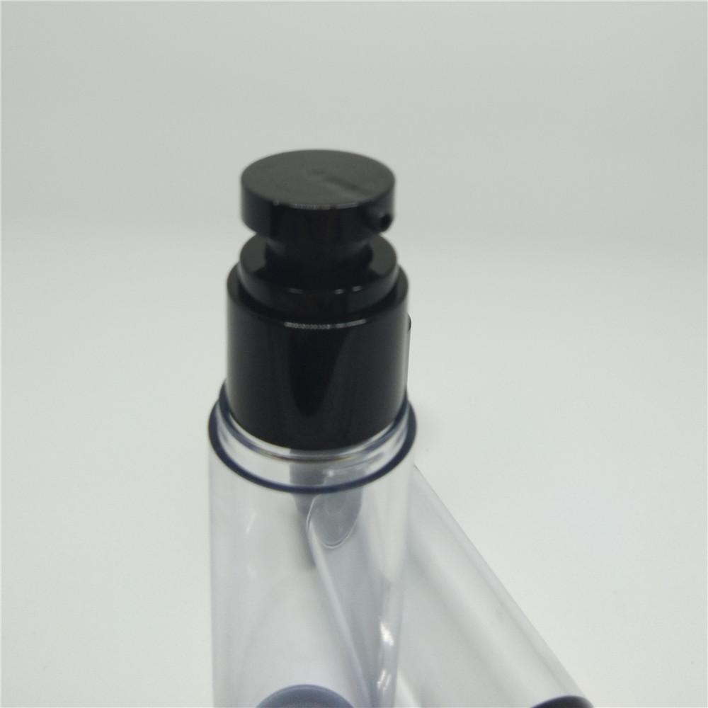 

6ps/Lot 15ml 30ml 50ml Vacuum Makeup Bottle Wholesale Lid Empty Cosmetic Lotion Airless With Black Pump Refillable Clear