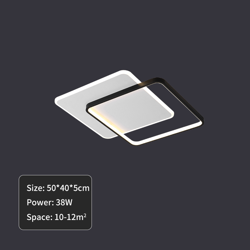 

2021 New Modern Square Drove Ceiling Lamp to the Living Room Black Study White Light Remote Control Home Luminaire Decorations FUFA