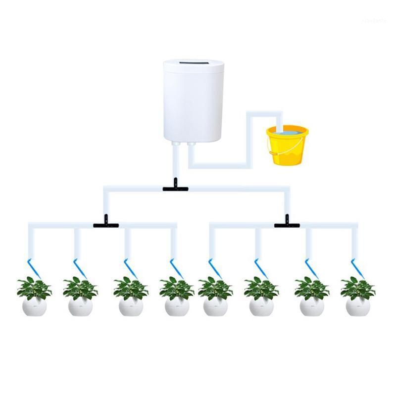 

8 Head Automatic Watering Pump Controller Flowers Plants Home Sprinkler Drip Irrigation Device Pump Timer System Outdoor1, White