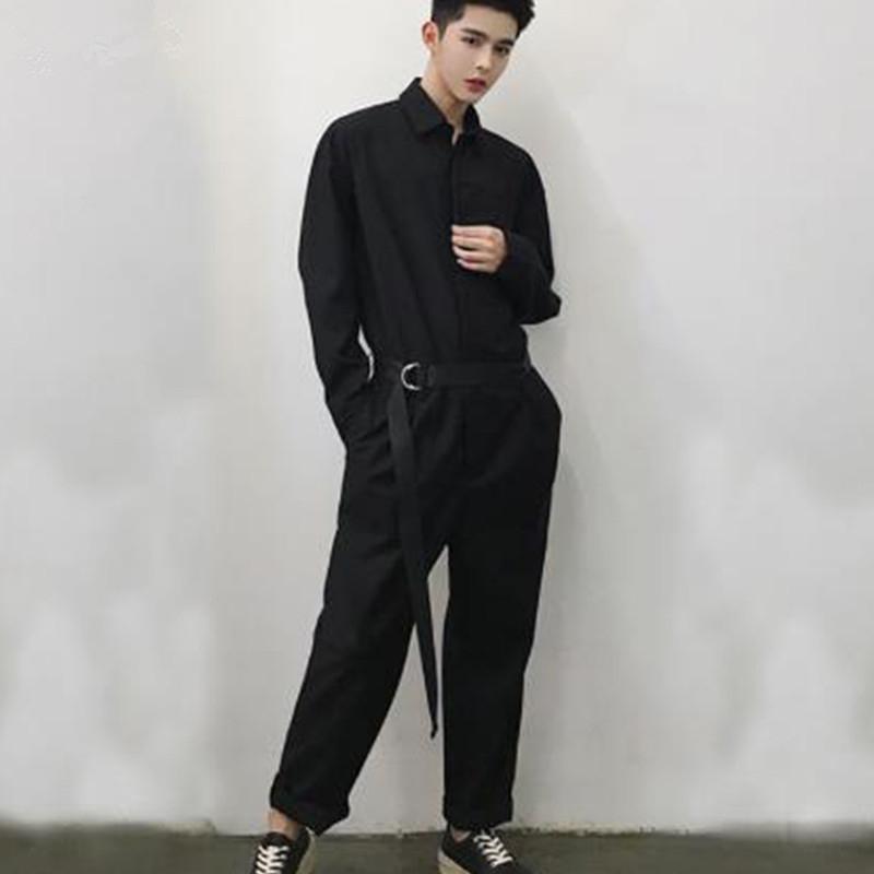 

Couple Clothes Men Women Streetwear Hip Hop Casual Pants Overalls Male Long Sleeve Cargo Trousers Black Jumpsuits Hiphop Rompers