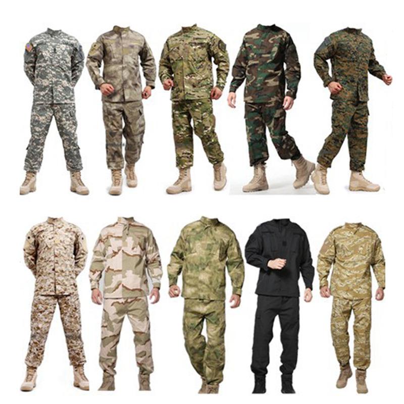 

Army Uniform Camouflage Tactical Clothing Men Special Forces Soldier Training Combat Clothes Jacket Pant Set, Sand