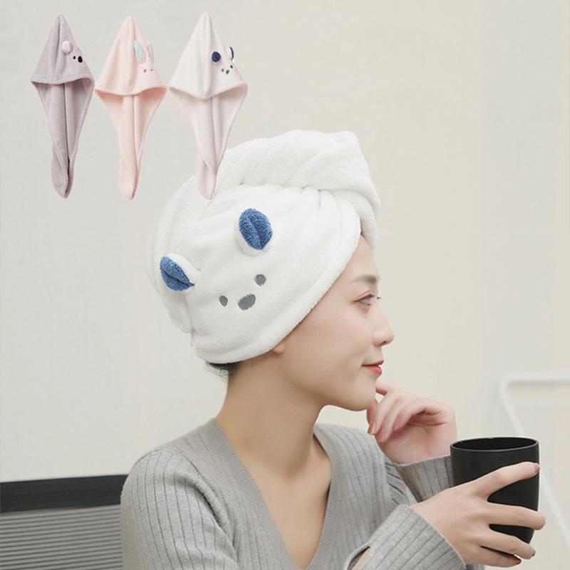 

Shower Caps Turban Microfiber Fabric Thickening Dry Hair Hat Super Absorbent Quick-drying Hair Shower Cap