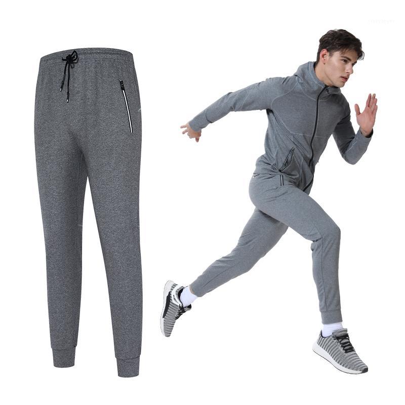 

Running Trousers Men's Fitness Elastic Waist Joggers Gym Sport Pants 2020 Zip Pocket Tennis Training Soccer Pant1, Black