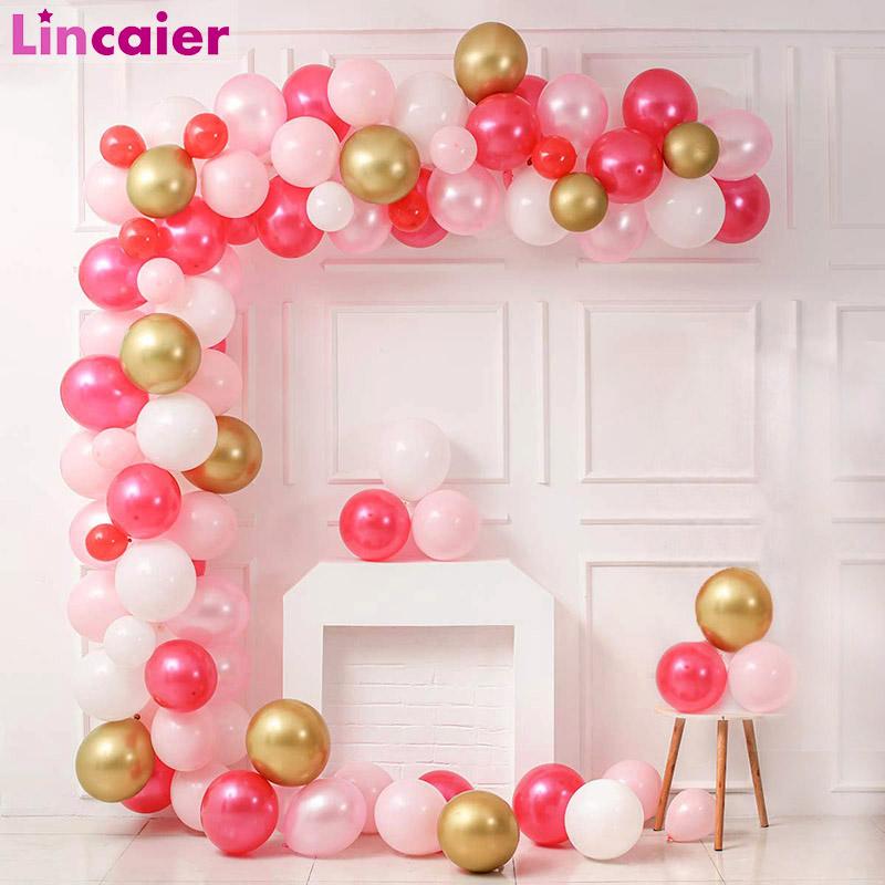 

143pcs Pink Gold Latex Air Balloons Garland Arch Birthday Party Decorations Kids Baby Shower Princess Girl Adult Wedding