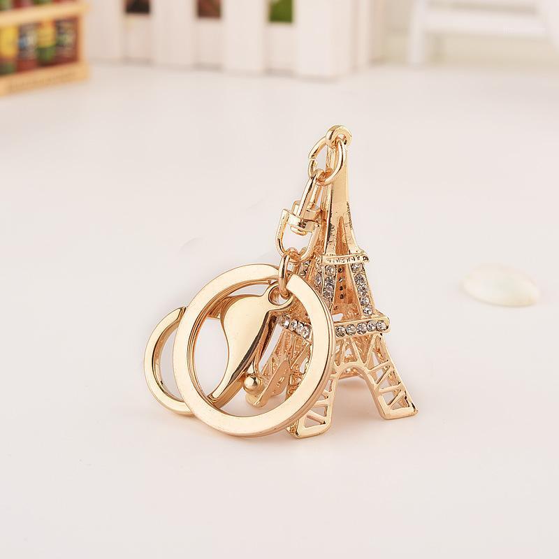 

New Style Iron Tower Car Keychain Gift Lady Bag Small Tower Pendant Ring Chain1