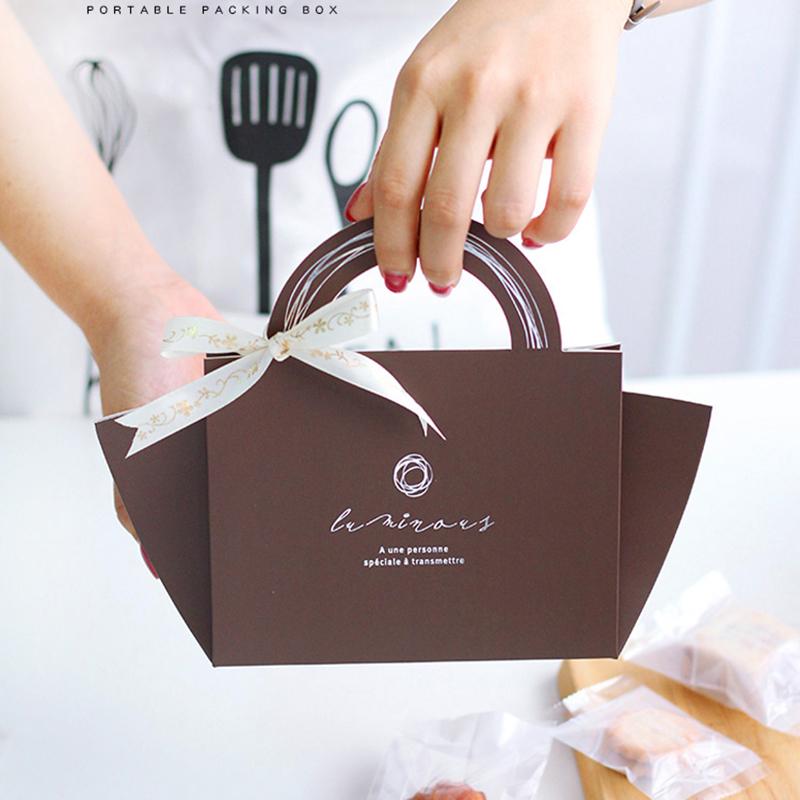 

10pcs Paper Bakery Boxes Pastry Containers for Small Bakery Boxes Dessert Candy Cookie Kids Birthday Party Favor Baby Shower