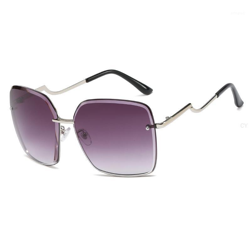 

Sunglasses Unique Rimless Square Women Vintage Brand Oversized Sun Glasses For Female Men Gradient Shades Eyewear UV400 FML1