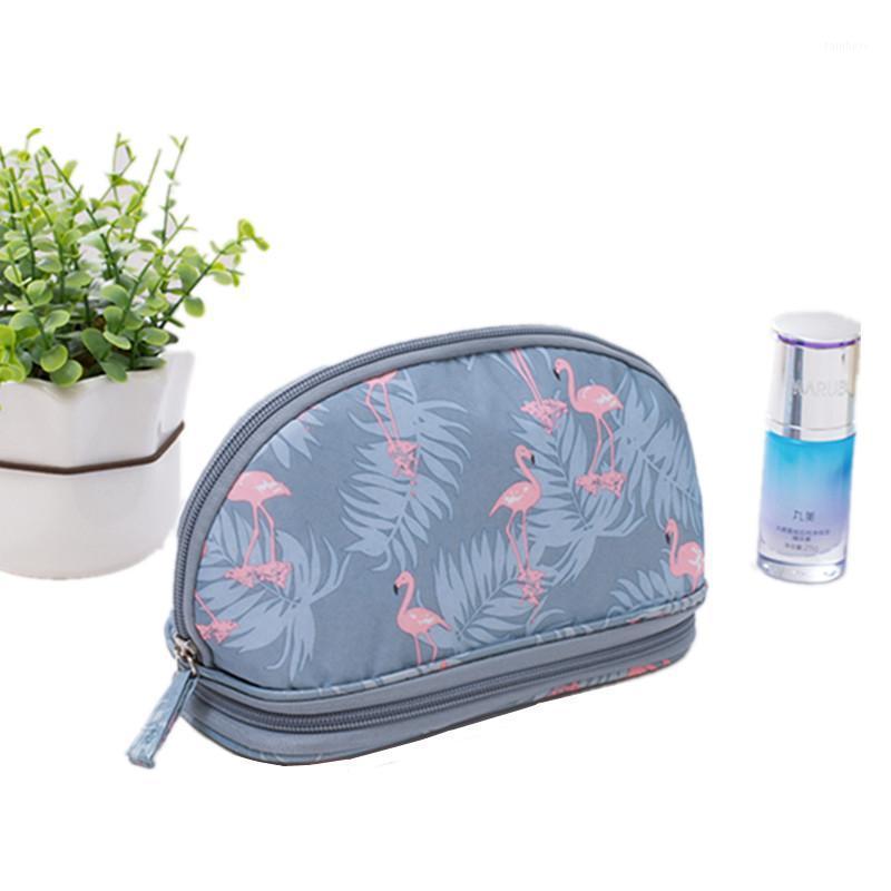 

Beautician Double Layer Cosmetic Bag Travel Organizer Women Beauty Makeup Vanity Cases Pouch Lady Toiletry Kit Storage Box1, Black