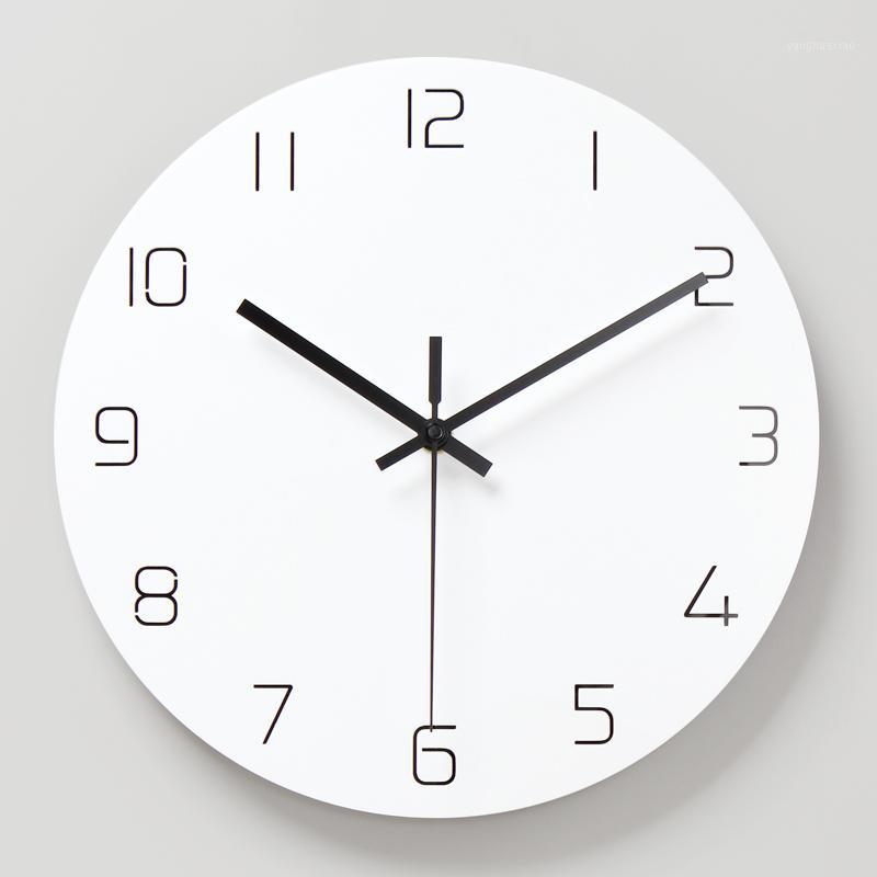 

White Round Wall Clock Simple Decorative Creative Nordic Modern Clock Wall for Living Room Kitchen Office Bedroom1
