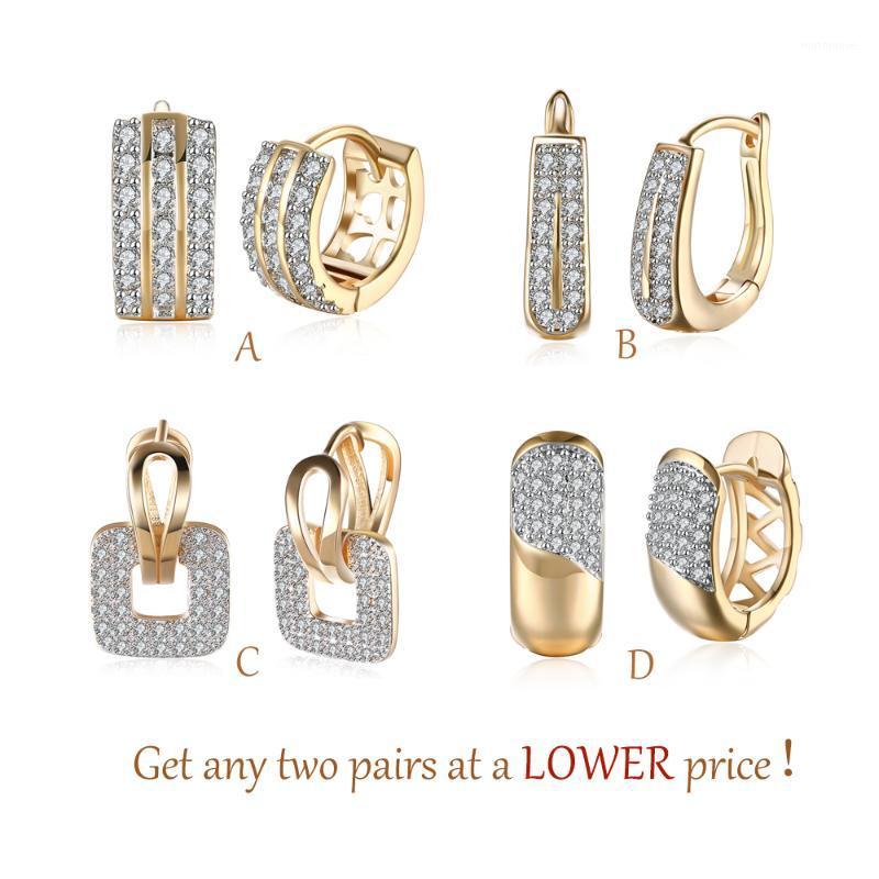 

Trendy Hoop Earrings for Women New Fashion Gold-color Charm Shiny Cubic Zirconia Delicate Earring Jewelry Suitable for Parties1