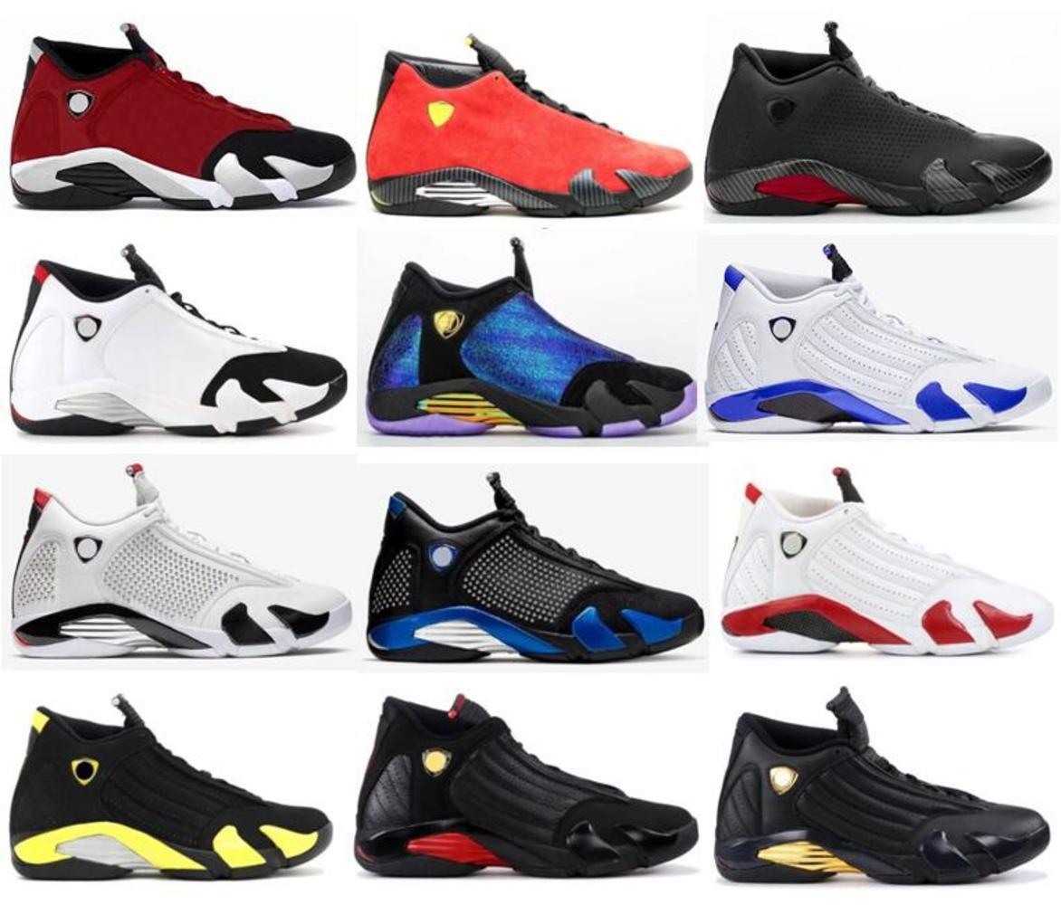 

Mens New 14 14s Gym Red Black Ferr Hyper Royal Black Toe Red Suede Doernbecher Basketball Shoes Last Shot Thunder DMP Sneakers