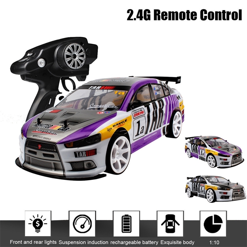 

Radio-controlled Cars 1:10 70km/h RC Car 4WD Double Battery High Power LED Headlight Drift Racing Car Model Electric Toy Y200413