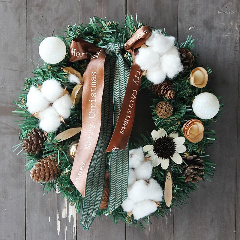 

30cm Wall Hanging Christmas Wreath Decoration For Christmas Party Door Garland Ornament Home Pendant Holiday Accessori1