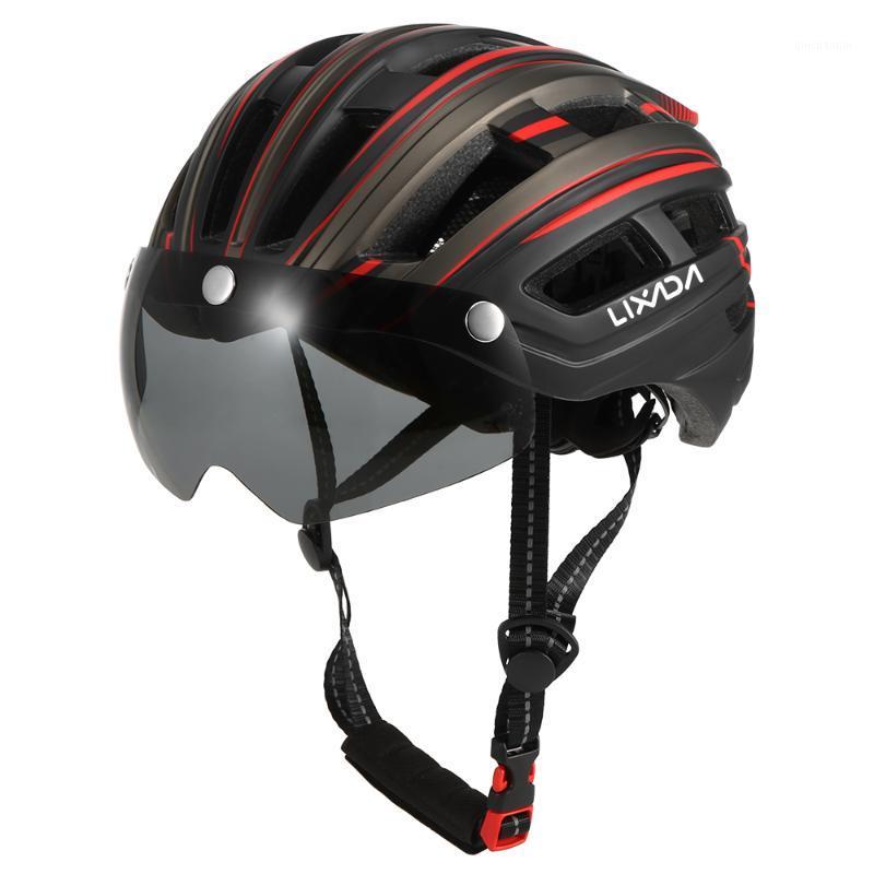 

Lixada Ultralight Cycling Helmet With Removable Visor Goggles Bike Taillight Intergrally-molded Mountain Road MTB Bike Helmets1, Silver and grey